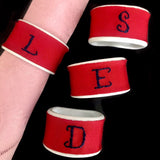 CUSTOM ORDER:  Vintage Napkin Rings with Hand-Embroidered Monograms