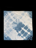LUNCHEON NAPKIN SET (4 pc), indigo dyed, Shibori pattern, lace corner detail