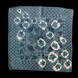 LUNCHEON NAPKIN SET (6 pc),  indigo dyed, Shibori designs over jacquard pattern fabric