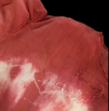 BABY DRESS, Naturally dyed with madder root, Shibori pattern