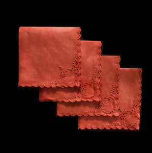 COCKTAIL NAPKIN SET (4 pc), naturally dyed with madder root