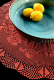 LG ROUND CROCHET TABLEMAT:  naturally hand-dyed with madder root