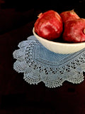 SM CROCHET PLACEMAT SET (4 pc), shades of indigo, naturally dyed